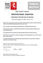 KCC - Urgent Road Closure - Preston Road, Manston - 9th November 2023 (Thanet)